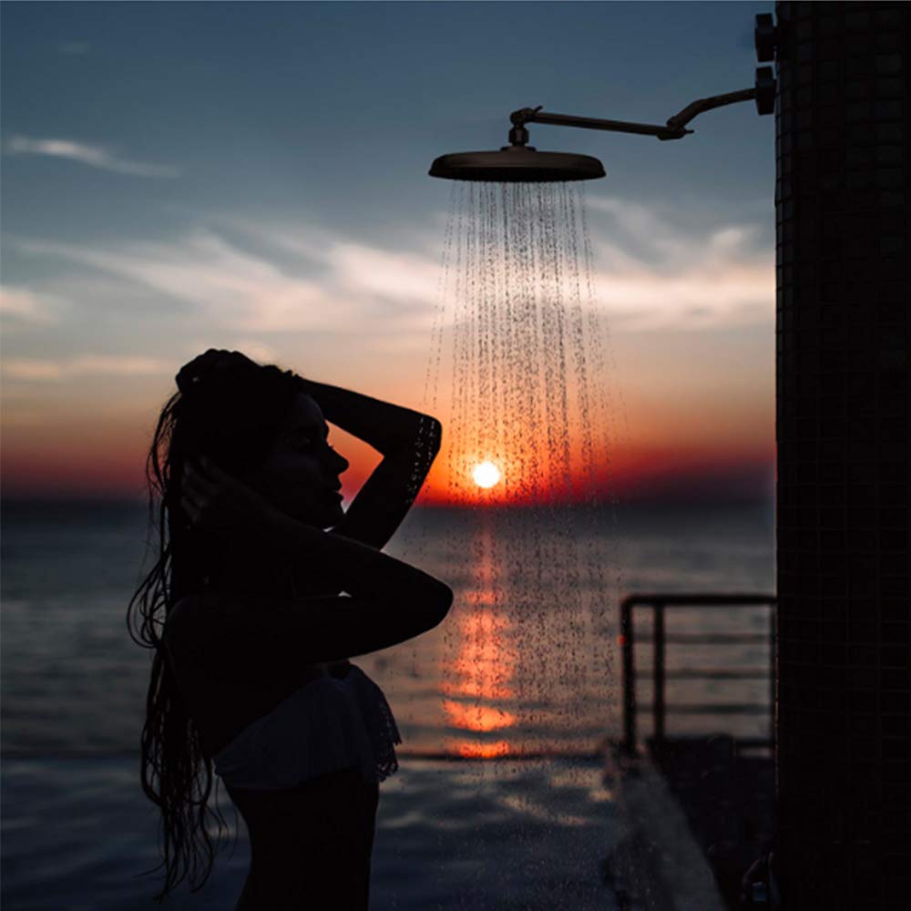 11 Inch Adjustable Shower Arm Extension with Lock Joints - Polished Chrome Brass Shower Head Extension for Handheld & Rainfall Showerheads - Perfect for Bathroom Renovation & Spa-Like Shower Experience