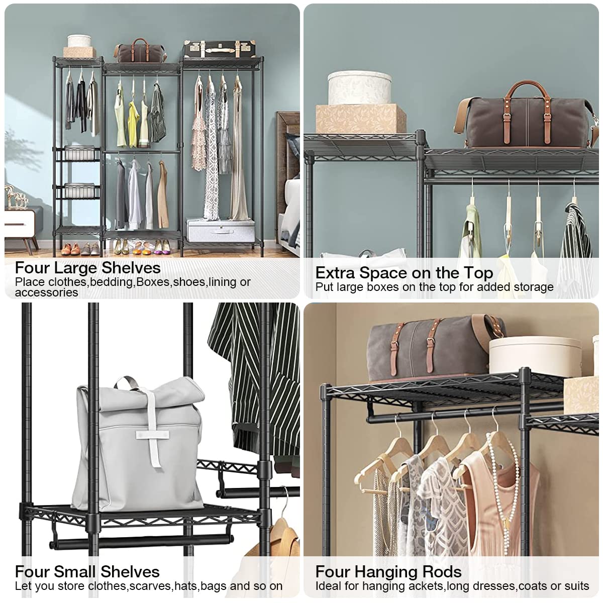 Forthcan Adjustable Height Metal Coat Rack with Shelf & Basket - Rustproof Standing Clothes Hanger for Entryway, Bedroom, or Office - Black, 155 x 40 x 180 cm - Perfect for Organizing Jackets, Hats, and Accessories