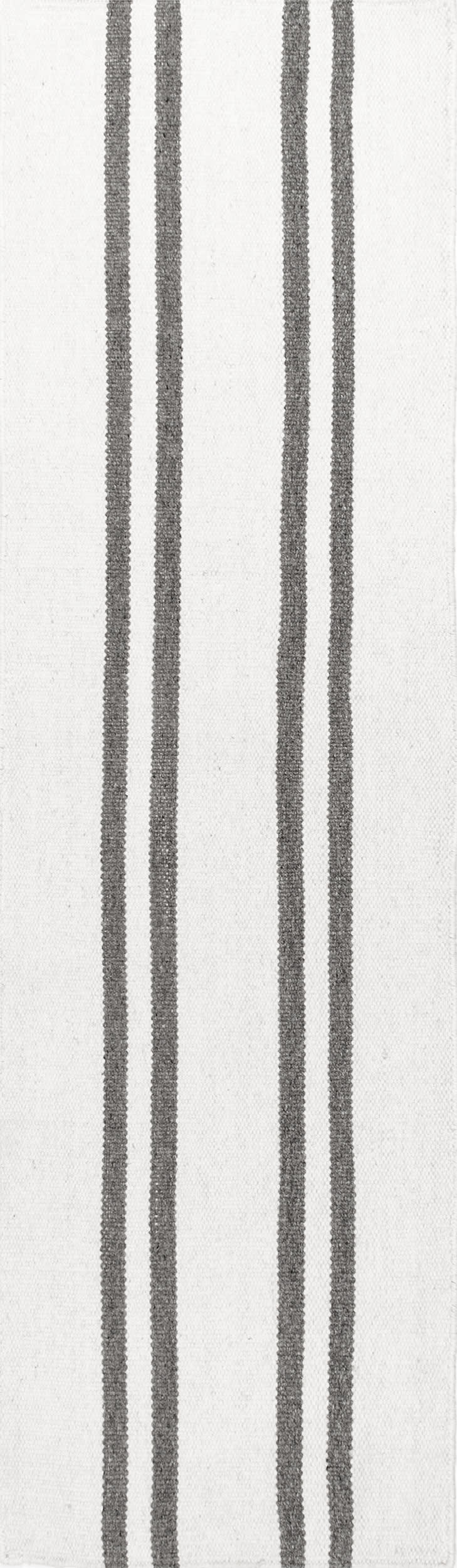 Elowen Double Striped Rug | Ivory & White Striped Area Rug for Living Room, Bedroom, or Office | Soft & Durable Home Decor