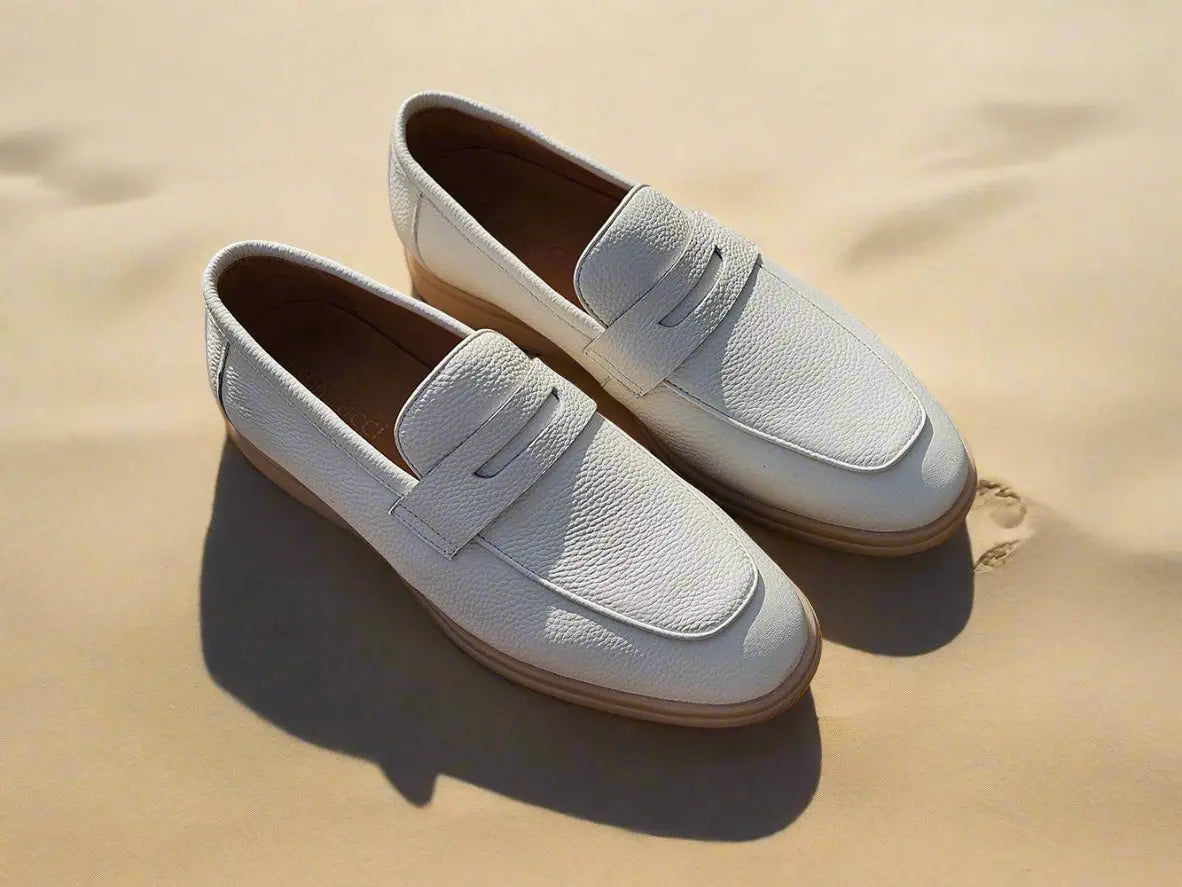 Premium Tumble Calfskin Penny Loafers for Men - Comfortable & Stylish Slip-On Shoes for Business Casual, Office Wear & Everyday Outfits
