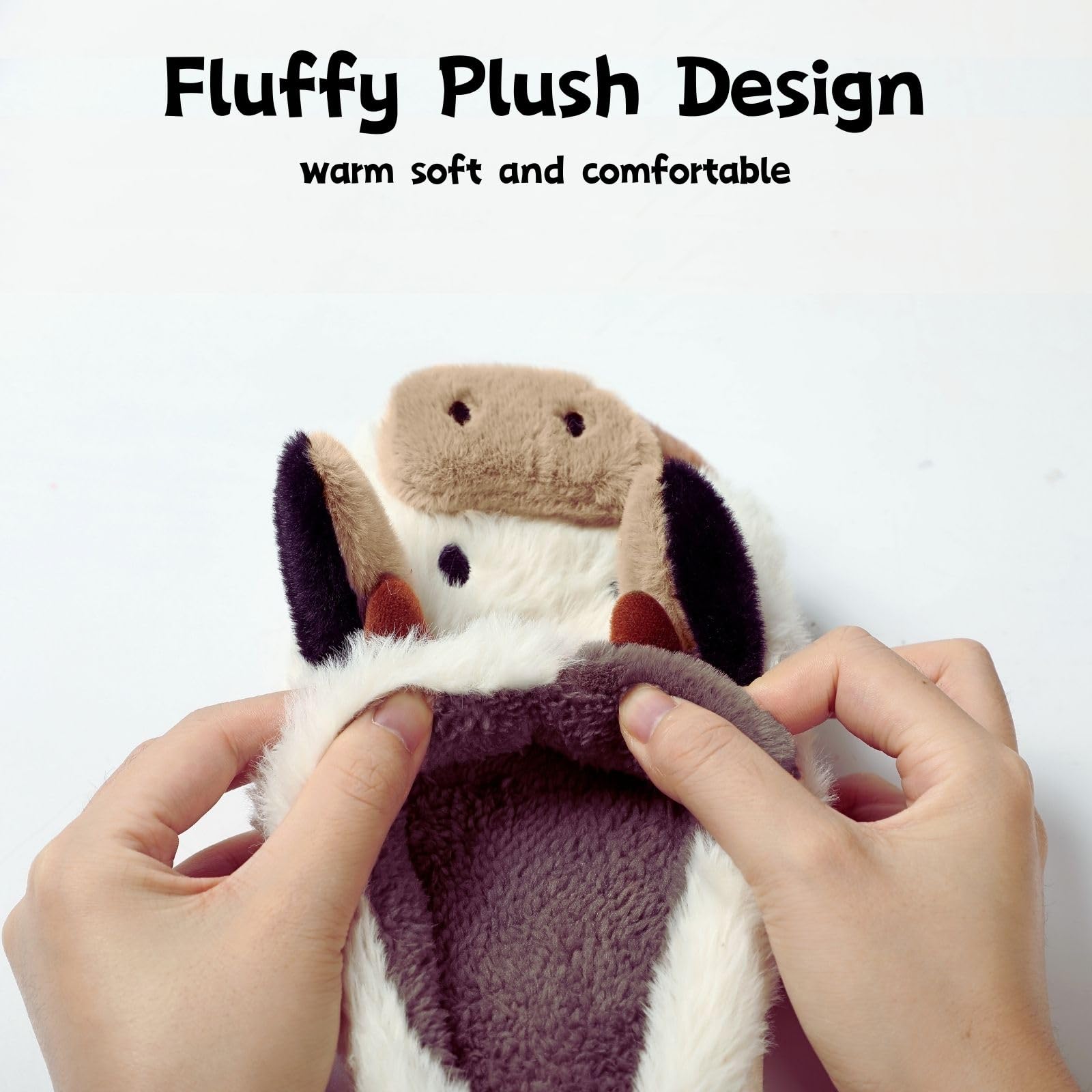 **Soft & Cute Cow Print Slippers for Women - Cartoon Animal House Shoes with Thick Sole - Warm Winter Home Slides for Indoor Comfort & Relaxation**    *(Perfect for cozy lounging, bedtime wear, and keeping feet warm during cold seasons - ideal gift for Christmas, birthdays, or self-care!)*