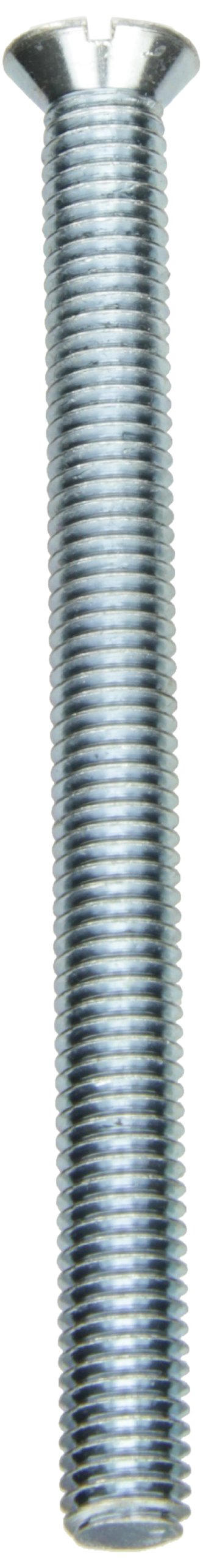 Small Parts Steel Machine Screw - Zinc Plated, Flat Head, Slotted Drive, ASME B18.6.3 Compliant, 6