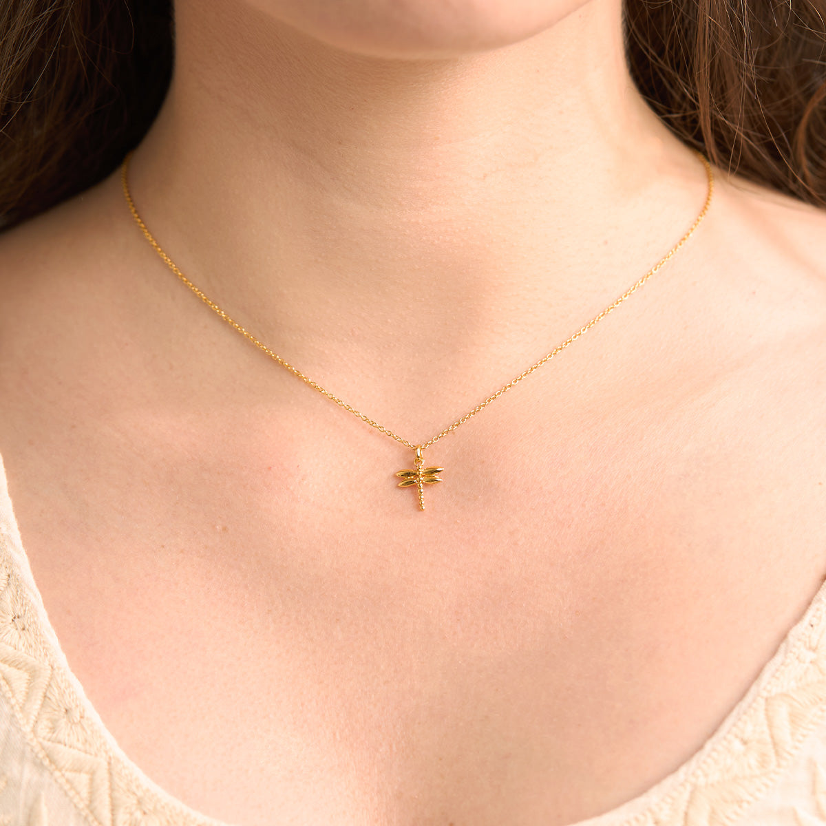 Dainty Dragonfly Gold Necklace for Women - Elegant 14K Gold Plated Pendant Jewelry Gift for Her - Perfect for Birthday, Anniversary & Everyday Wear