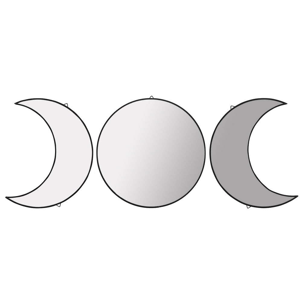 Triple Moon Wall Mirror - Boho Home Decor, Unique Handcrafted Mirror for Bedroom, Living Room & Bathroom | Perfect for Meditation Spaces & Wiccan Altars