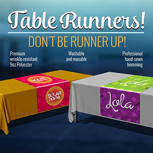 8FT Table Cloth & Custom 36x90 Table Runner Set - Personalized with Free Text/Logo Design - Perfect for Weddings, Parties & Dining Room Decor