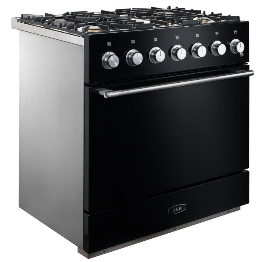 AGA 36-Inch Mercury Dual Fuel Range with True European Twin Fan Convection - AMC36DF BLK | Professional Gas & Electric Stove for Home Chefs | Perfect for Baking, Roasting & Gourmet Cooking