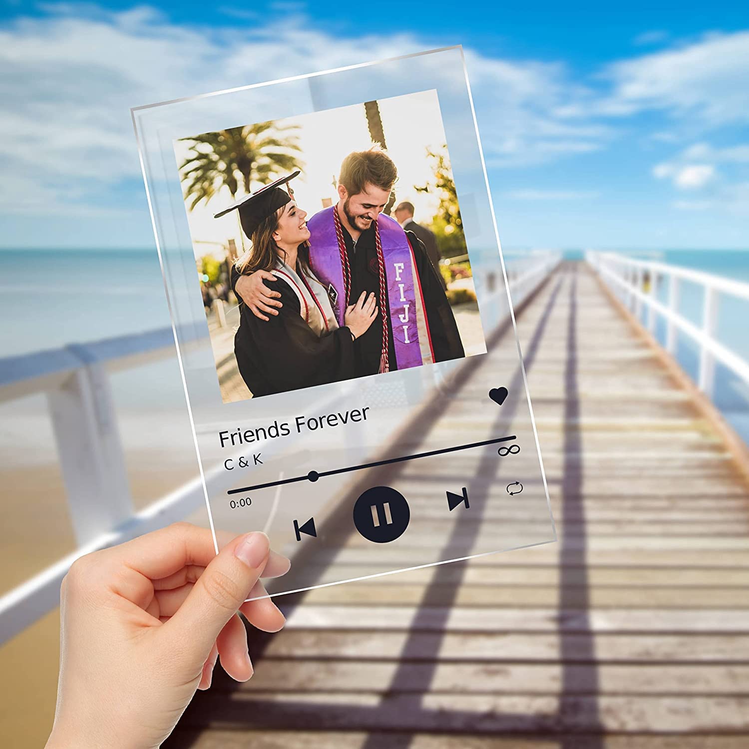 PixArts Personalized Album Cover Acrylic Song Plaque - Best Friend Birthday Gifts, Valentine's Day, Christmas, First Gift Ideas for Boyfriend - Perfect for Home Decor, Office Desk, and Special Occasions