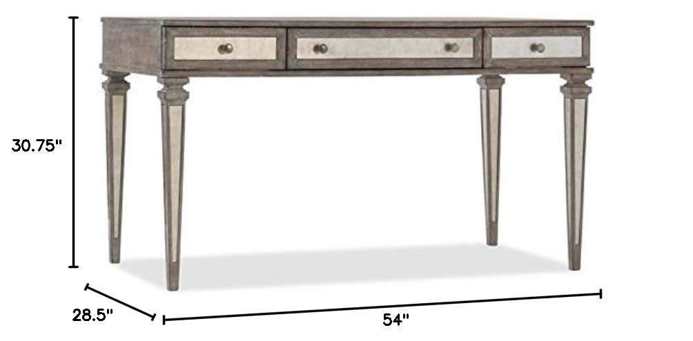 BOWERY HILL Light Wood Traditional Computer Desk - Home Office Desk for Work & Study | Ergonomic Writing Desk for Small Spaces