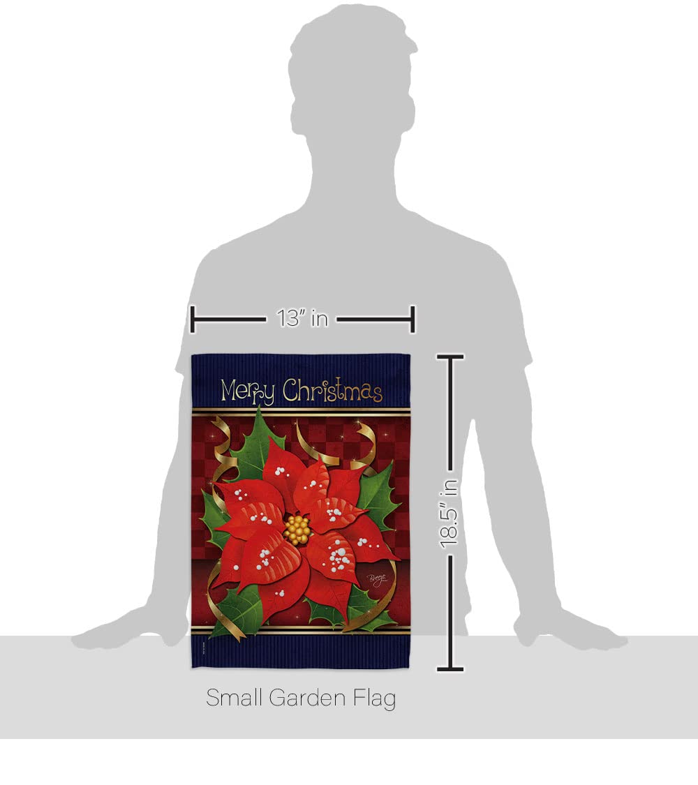 Christmas Poinsettia Garden Flag Set 13