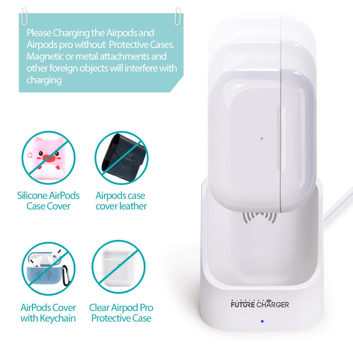 Wireless Charger for AirPods Pro 2/3/4 - Fast Charging for Home & Travel