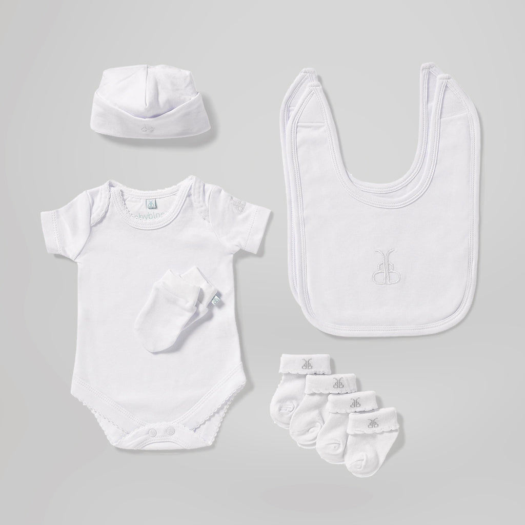 Hand-Tied Baby Clothes Bouquet - White - Perfect for Baby Showers, Newborn Gifts & Gender Reveal Parties