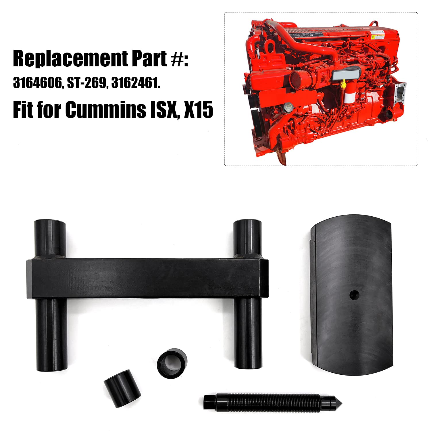 Heavy Duty Cummins ISX X15 Cylinder Liner Press Installer Tool - 3164606 Professional Diesel Engine Repair Kit for Truck & Equipment Maintenance