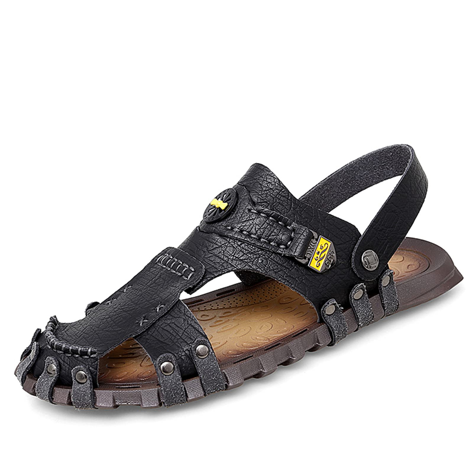 **Hecodi Men's Leather Sandals - Waterproof Beach & Sport Sandals for Men | Fisherman Sandals for Summer Outdoor, Athletic, Garden & Walking | Comfortable & Durable for Travel, Hiking & Casual Wear**