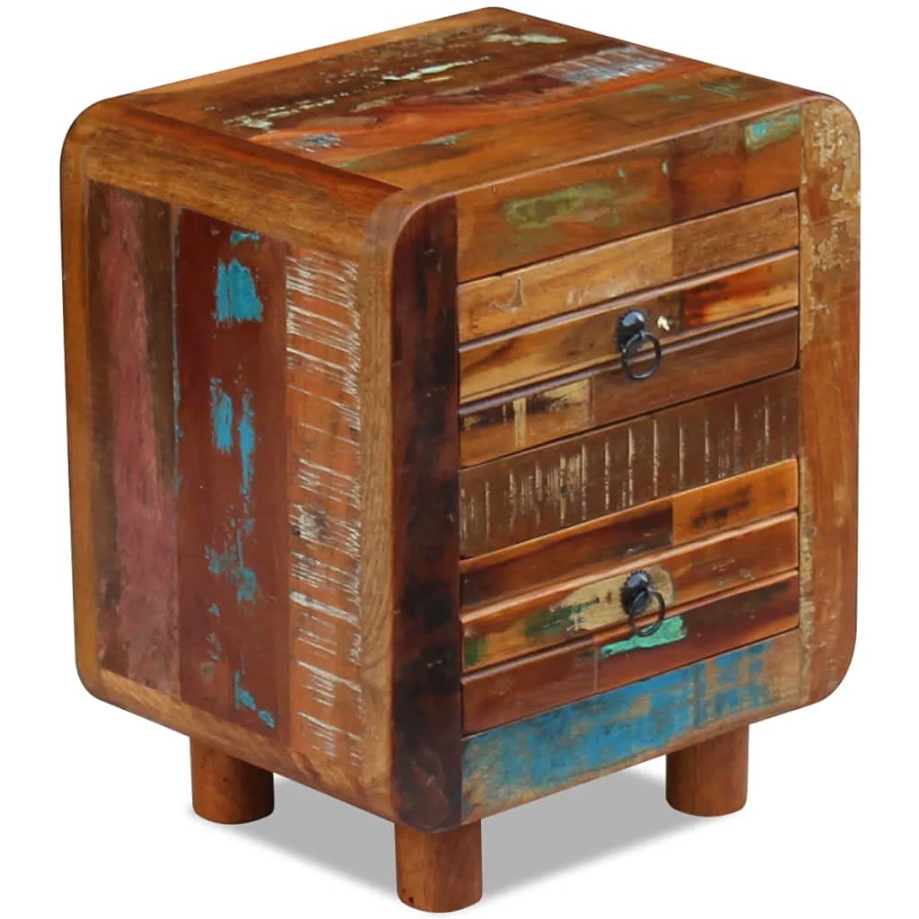 Solid Reclaimed Wood Nightstand & Side Table - 16.9