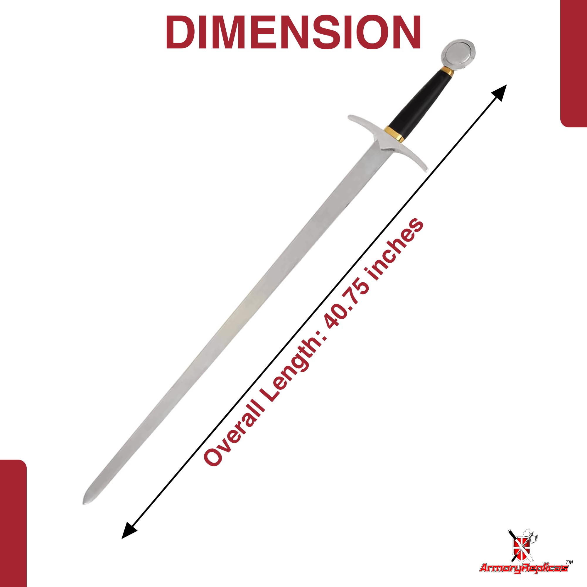 Tewkesbury Hand and A Half Sword - Medieval Longsword for Historical Reenactment, LARP & Collectors | High-Quality Battle Ready Replica for Cosplay & Display