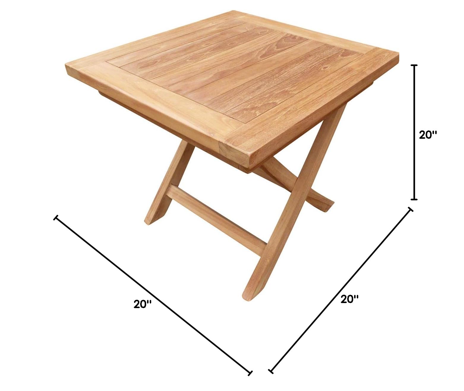 Premium Solid Teak Wood Folding End Table for Outdoor Patio - Seven Seas Weather-Resistant Garden Furniture - Perfect for Poolside, Deck, Balcony & Backyard Relaxation