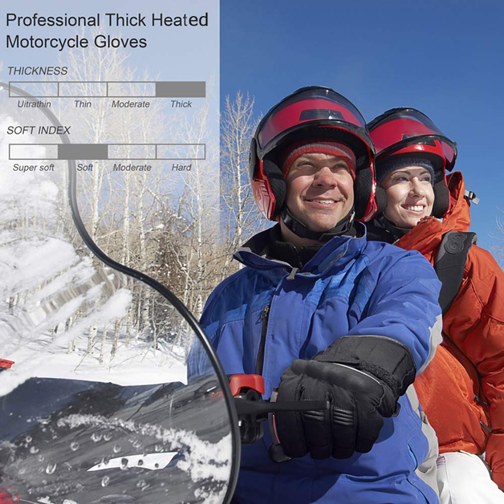 Electric Heated Gloves with Rechargeable Li-ion Battery - 6 Hours Warmth for Winter Sports & Outdoor Activities | Waterproof Thermal Gloves for Men & Women | Perfect for Skiing, Snowboarding, Motorcycling & Hiking in Cold Weather