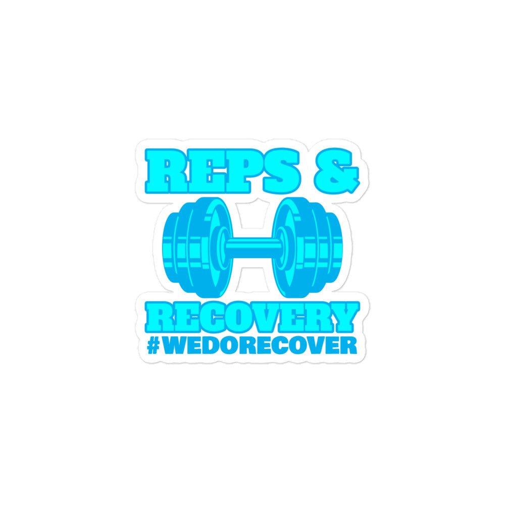 Reps & Recovery #WeDoRecover Vinyl Sticker - Motivational Workout & Fitness Decal for Gym Water Bottles, Laptops & Fitness Gear