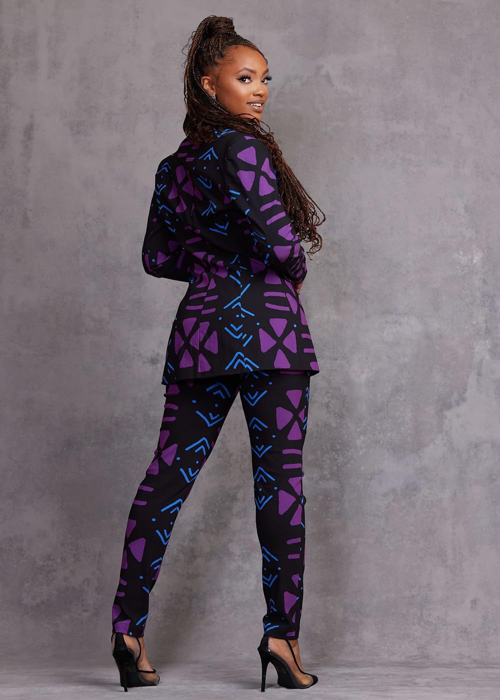 Stylish African Women's Blazer & Pants Suit Set - Elegant Stretch Jacket & Trousers in Regular & Plus Sizes - Perfect for Office, Parties & Special Occasions