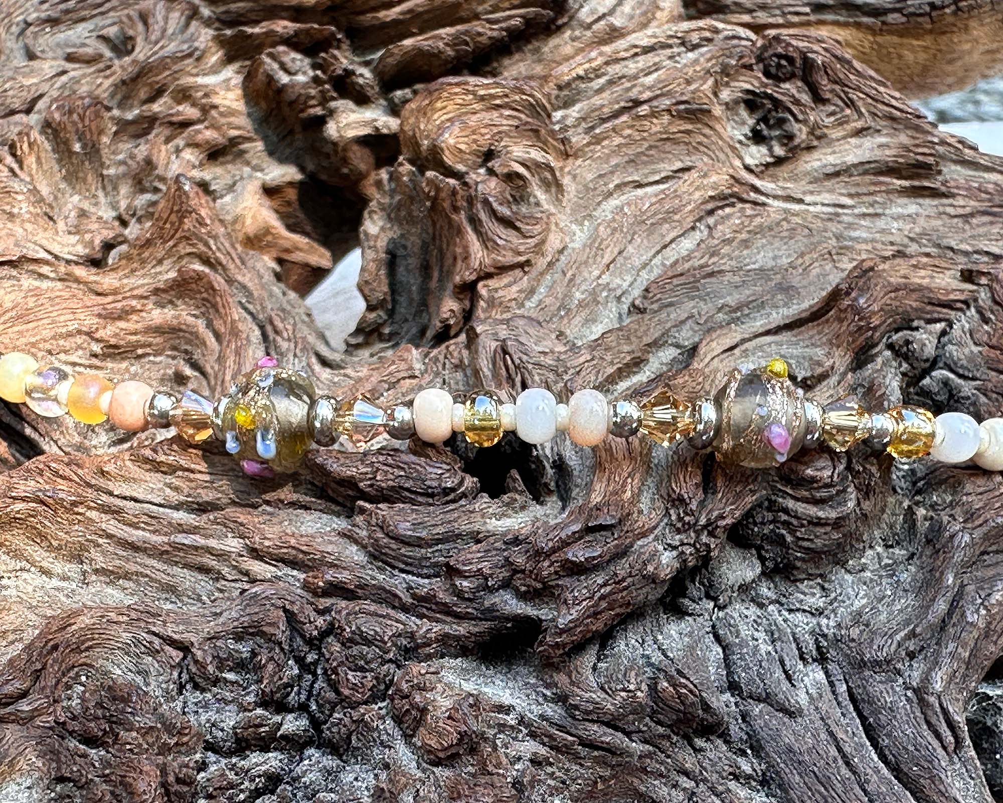 Topaz Olive Glass Beaded Anklet - Bohemian Style Adjustable Ankle Bracelet for Women | Perfect for Beach, Summer, and Festival Outfits