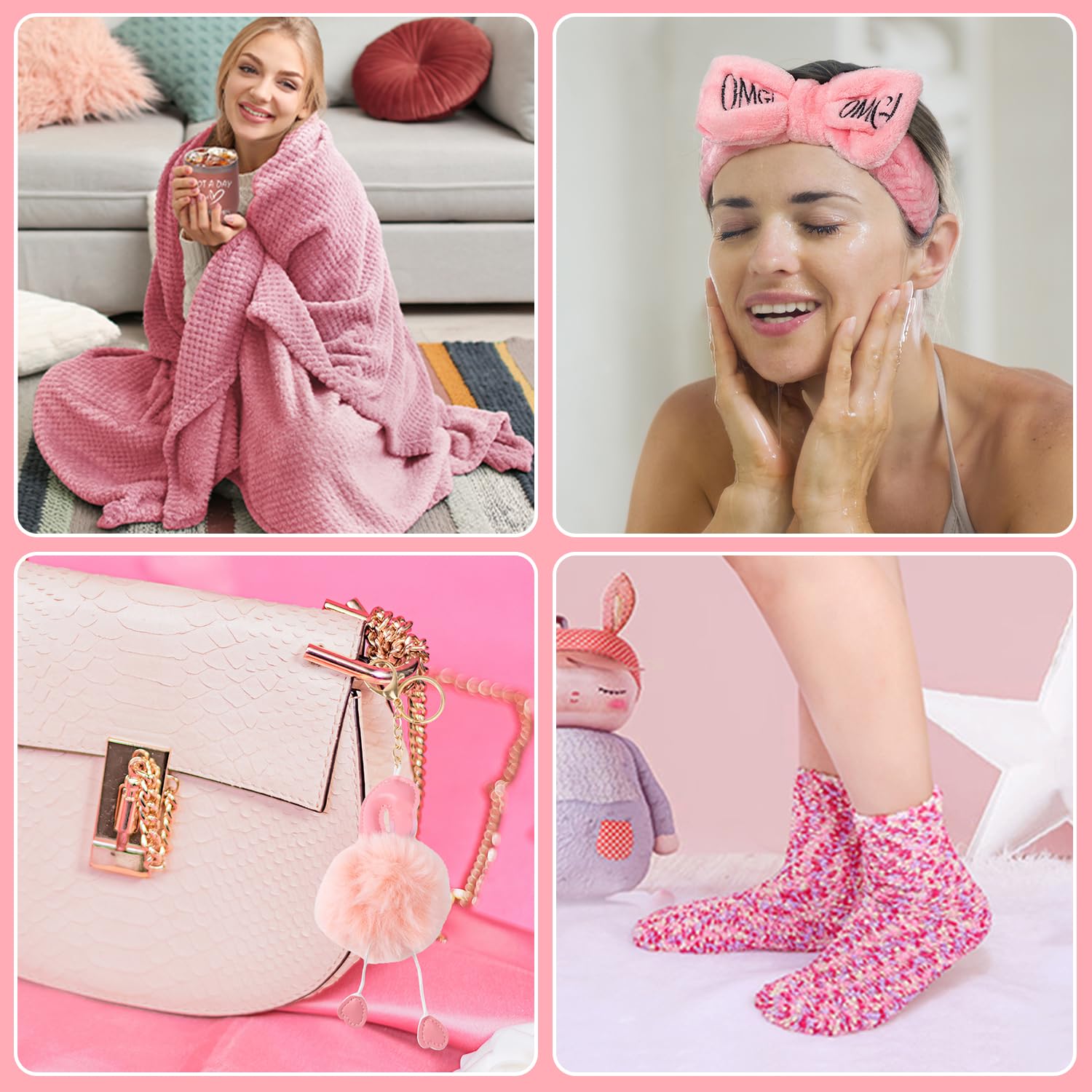 Pink Self Care Gift Box for Women - Relaxing Spa Set, Birthday & Get Well Soon Presents, Unique Friendship Gifts Basket | Perfect for Birthdays, Recovery, Stress Relief & Female Bonding