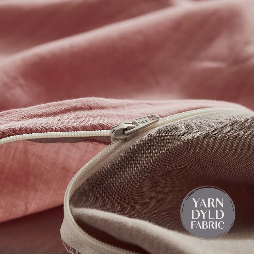 Luxury Washed Cotton Quilt Set - Pink & Brown Single Size Bedding, Soft & Breathable for All Seasons | Perfect for Master Bedroom, Guest Room & Dorm Decor