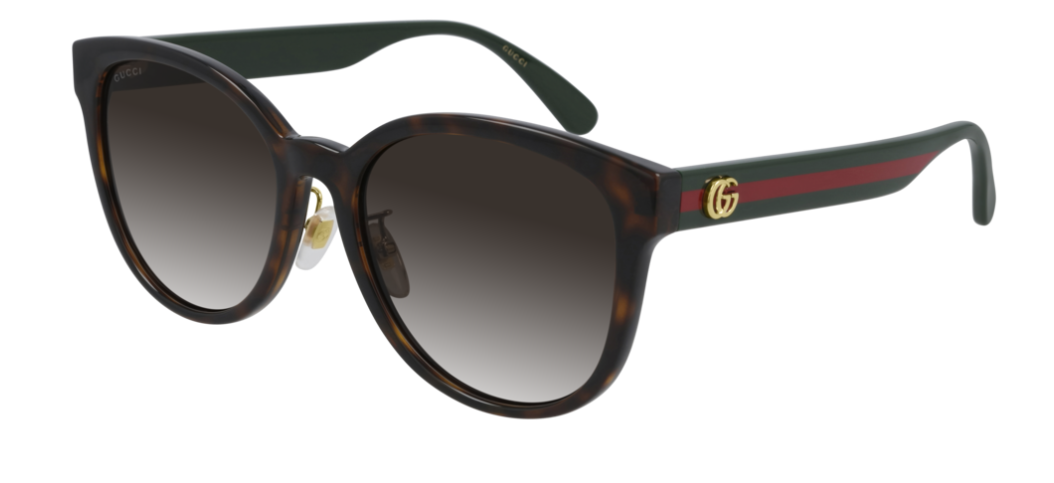 Gucci GG 0854SK 003 Havana Green/Brown Gradient Women's Sunglasses - Luxury Fashion Shades for Women, UV Protection, Stylish Gradient Lens - Perfect for Beach, Driving & Outdoor Activities