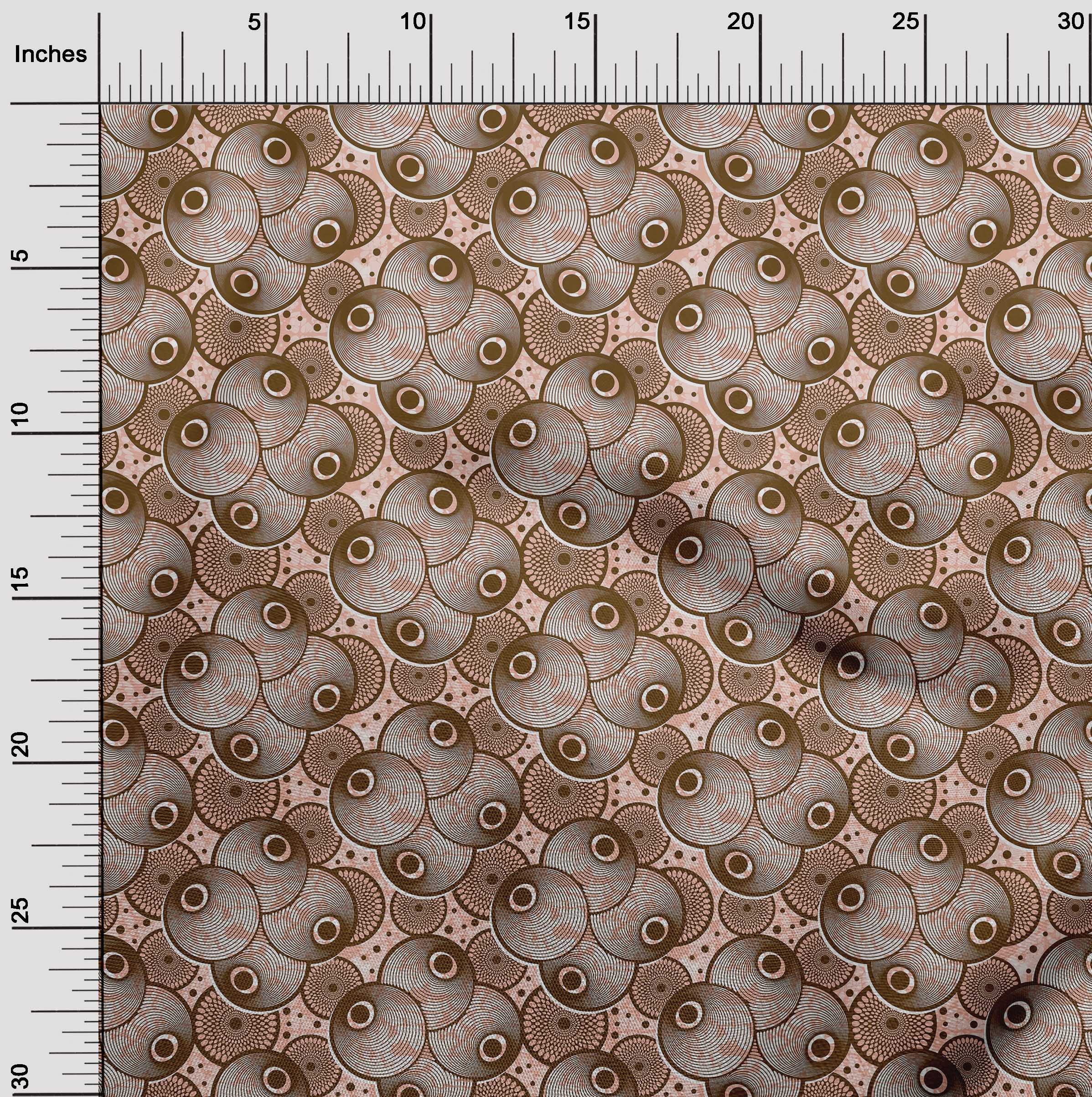oneOone Viscose Jersey Rose Brown Fabric - 60 Inch Wide Printed African Textile for DIY Clothing & Sewing Projects | Perfect for Dresses, Skirts, and Home Decor