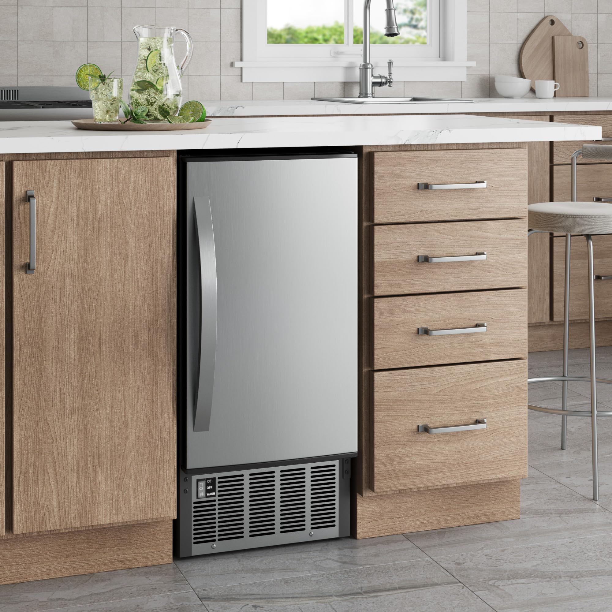EdgeStar IB450SS 15-Inch Undercounter Ice Maker - 50 lb Daily Capacity, Stainless Steel Commercial Ice Machine for Restaurants, Bars & Home Use