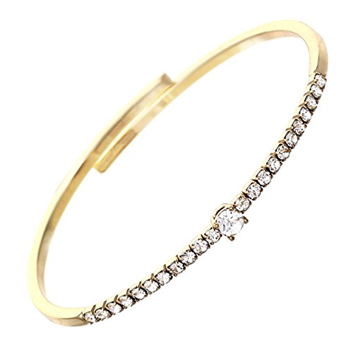 Gold Tone Round Crystal Center