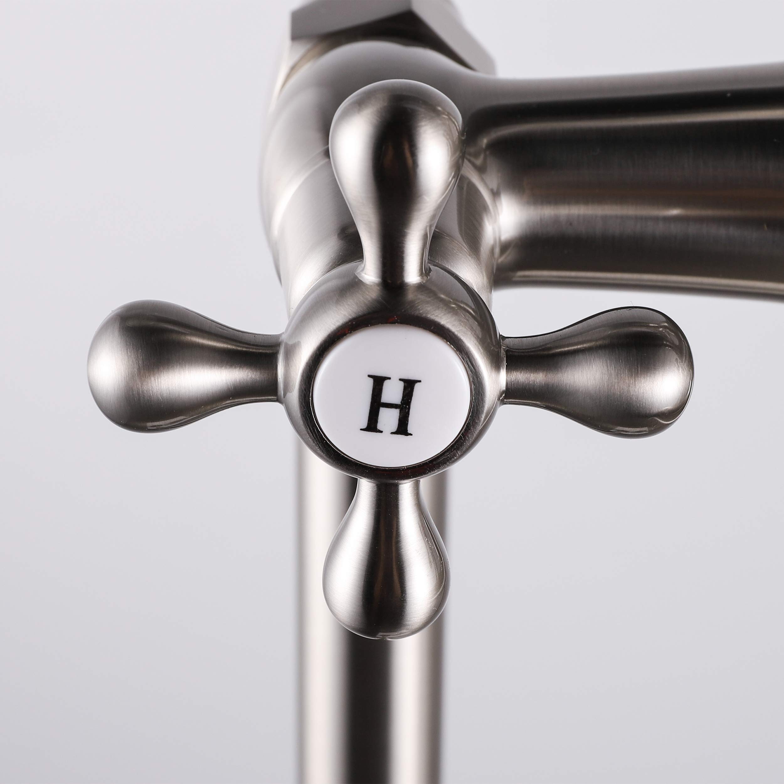 BTF03A-BN Freestanding Bathtub Faucet with Hand Shower in Brushed Nickel - Modern Ontario Style for Spa-Like Bathroom Experience, Perfect for Luxury Baths and Relaxation