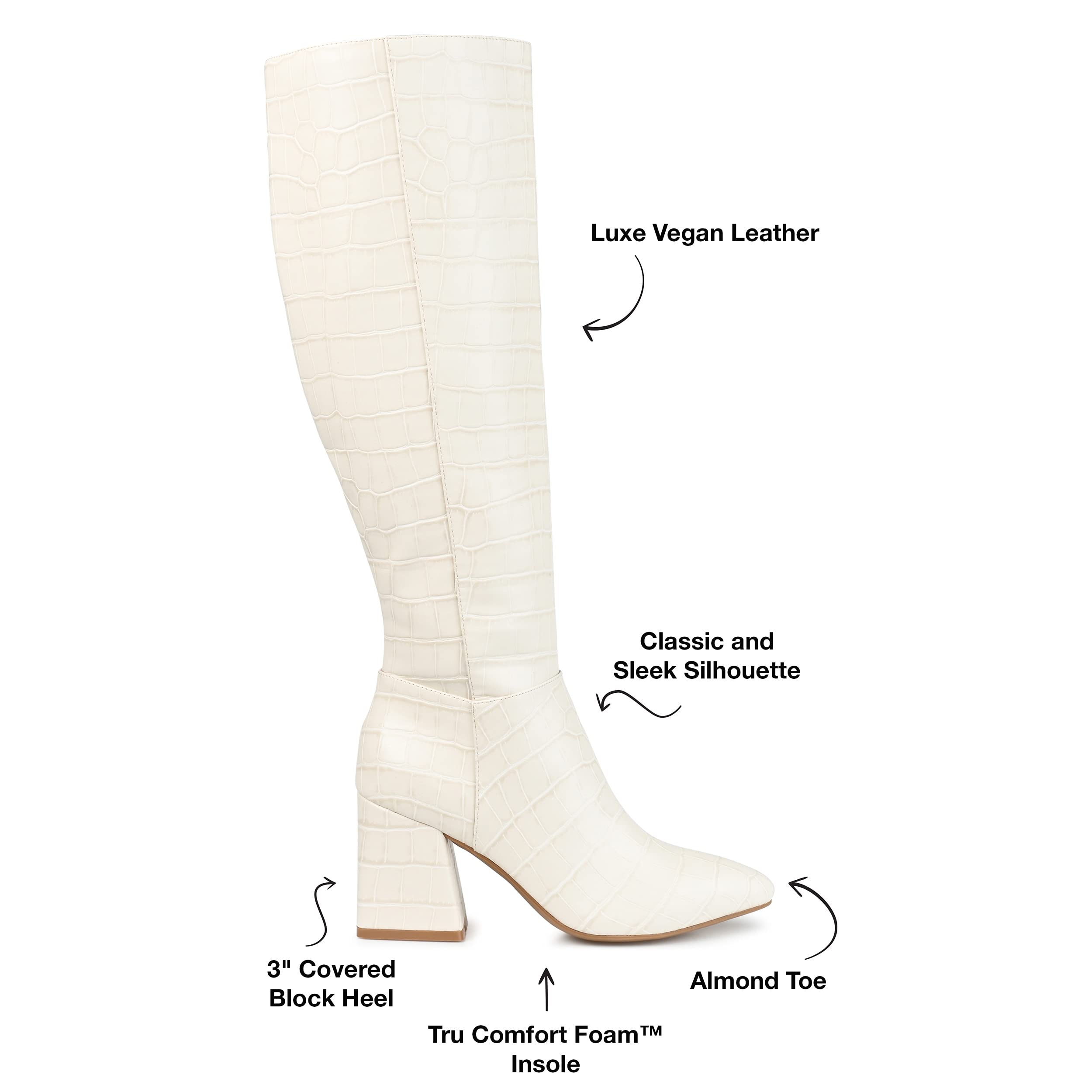 Journee Women's Landree Knee High Boots - Comfortable Foam Block Heel for All-Day Wear | Perfect for Office, Date Night & Fall/Winter Fashion