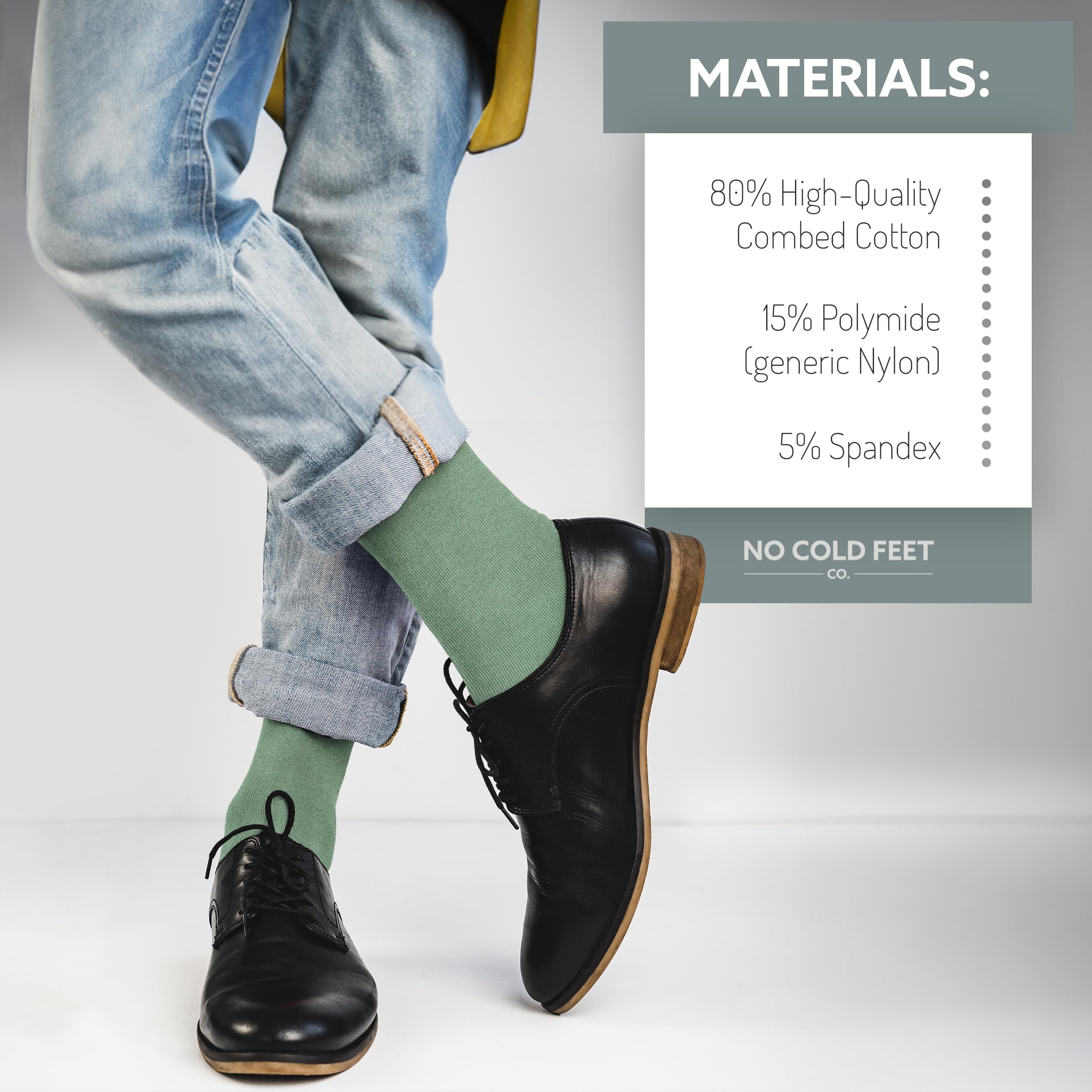 Fun Green Colorful Novelty Dress Socks for Men - 8 Pack | Casual, Formal & Groomsmen Wedding Socks | Perfect for Parties, Gifts & Special Occasions