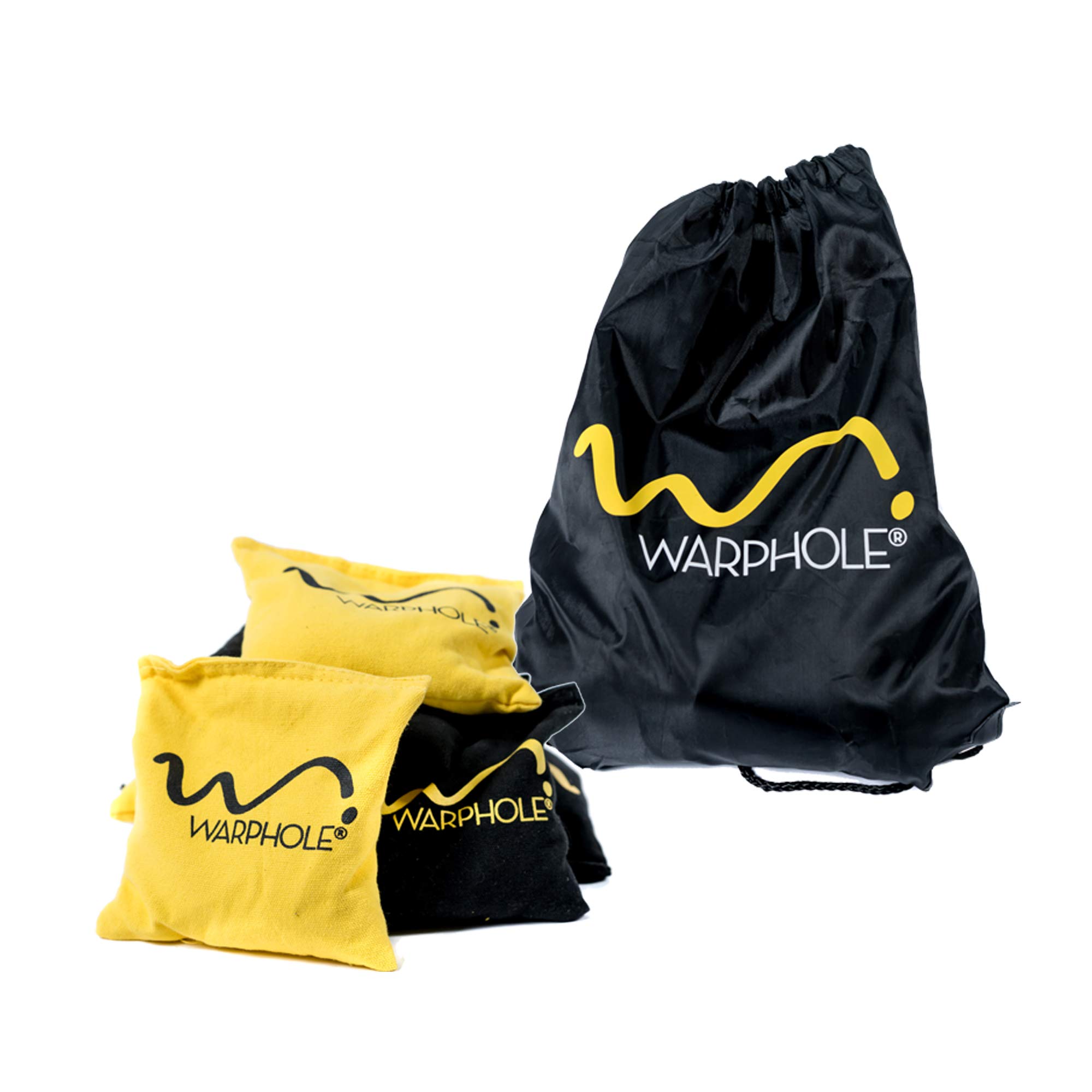 Premium Solid Wood Warphole® Curved Cornhole Set - 4'x2' Cornhole Toss Boards with 8 Waterproof Bean Bags & Carrying Case - Perfect for Backyard Parties, Tailgating, and Outdoor Family Games