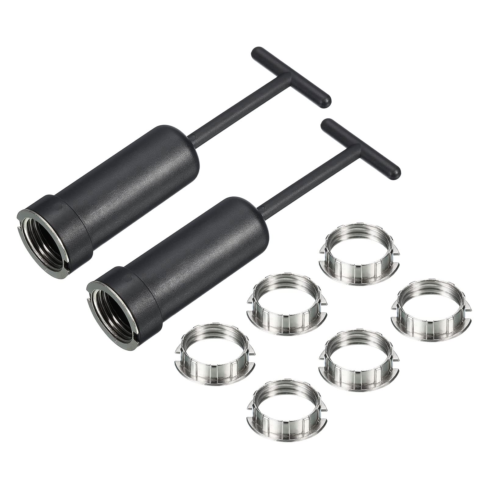 MECCANIXITY G9 Light Socket Rings - Metal Lamp Shade Holder Replacement Ring M20 with Removal Tool (2-Pack) - Perfect for Chandeliers, Ceiling Lights & Home Lighting Fixtures