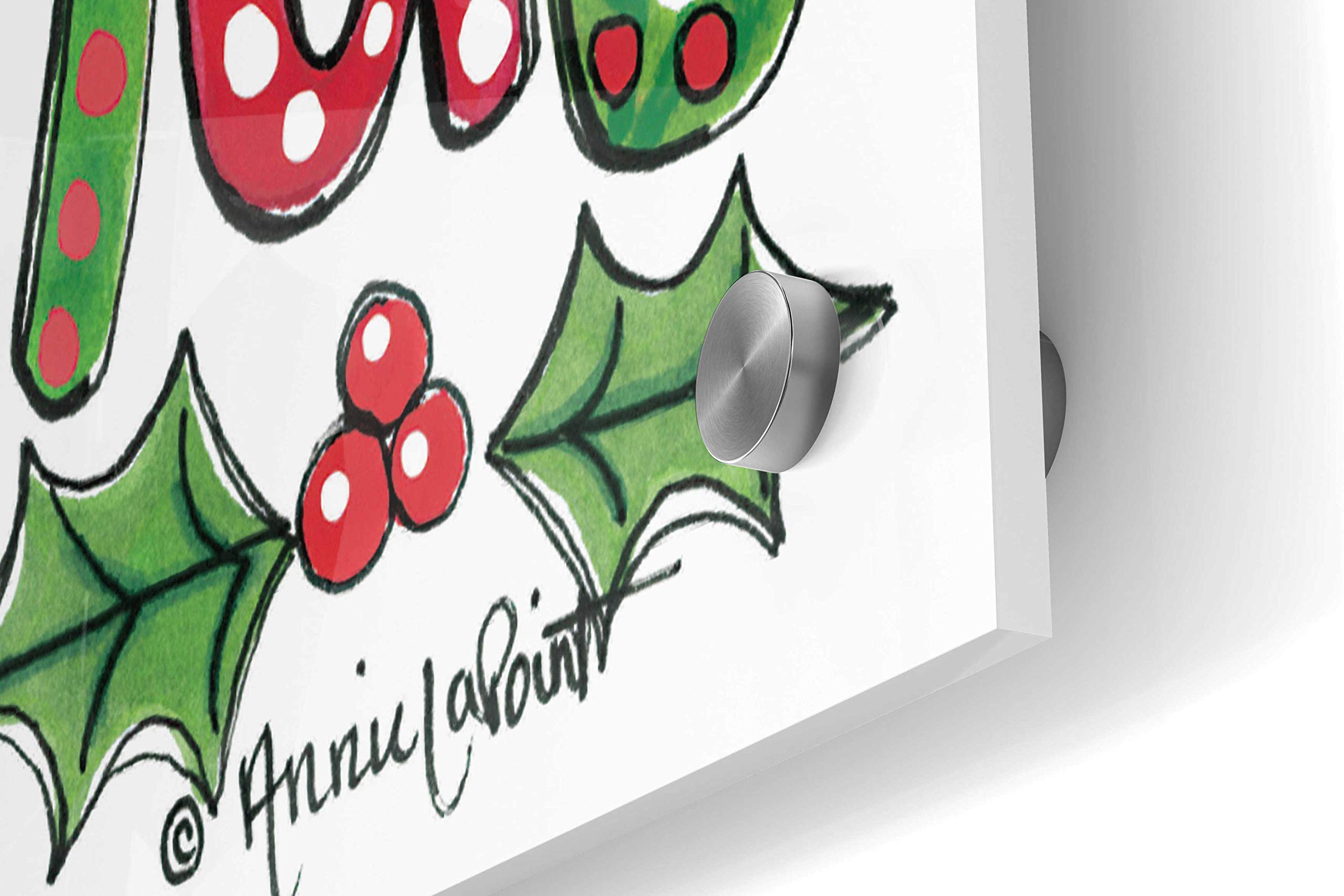 Annie LaPoint 'Happy Christmas' Acrylic Glass Wall Art - 36x24 Inch Vibrant Holiday Painting for Living Room, Bedroom & Office Decor - Perfect Christmas Gift & Festive Home Decoration