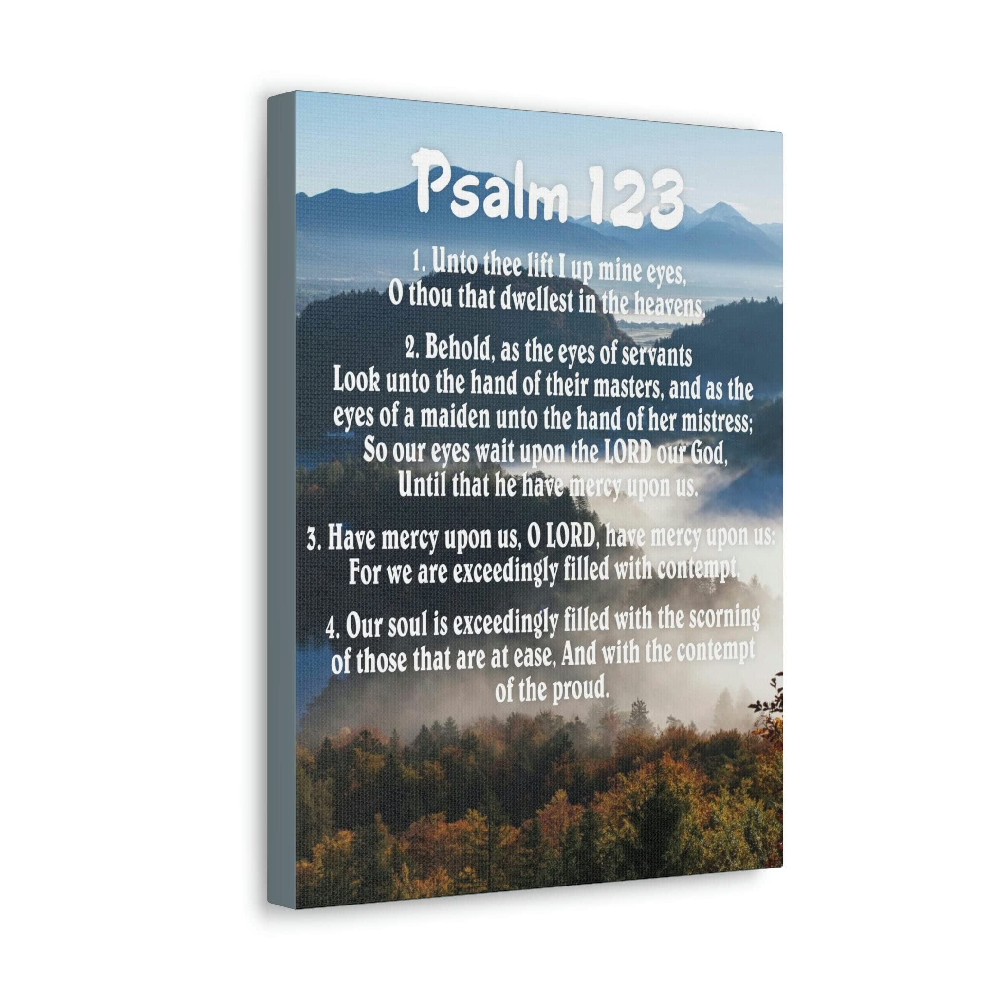 Bible Verse Canvas Wall Art - Psalm 123 Christian Scripture Home Decor for Living Room, Bedroom & Church | Inspirational Gift for Weddings, Baptisms & Religious Occasions
