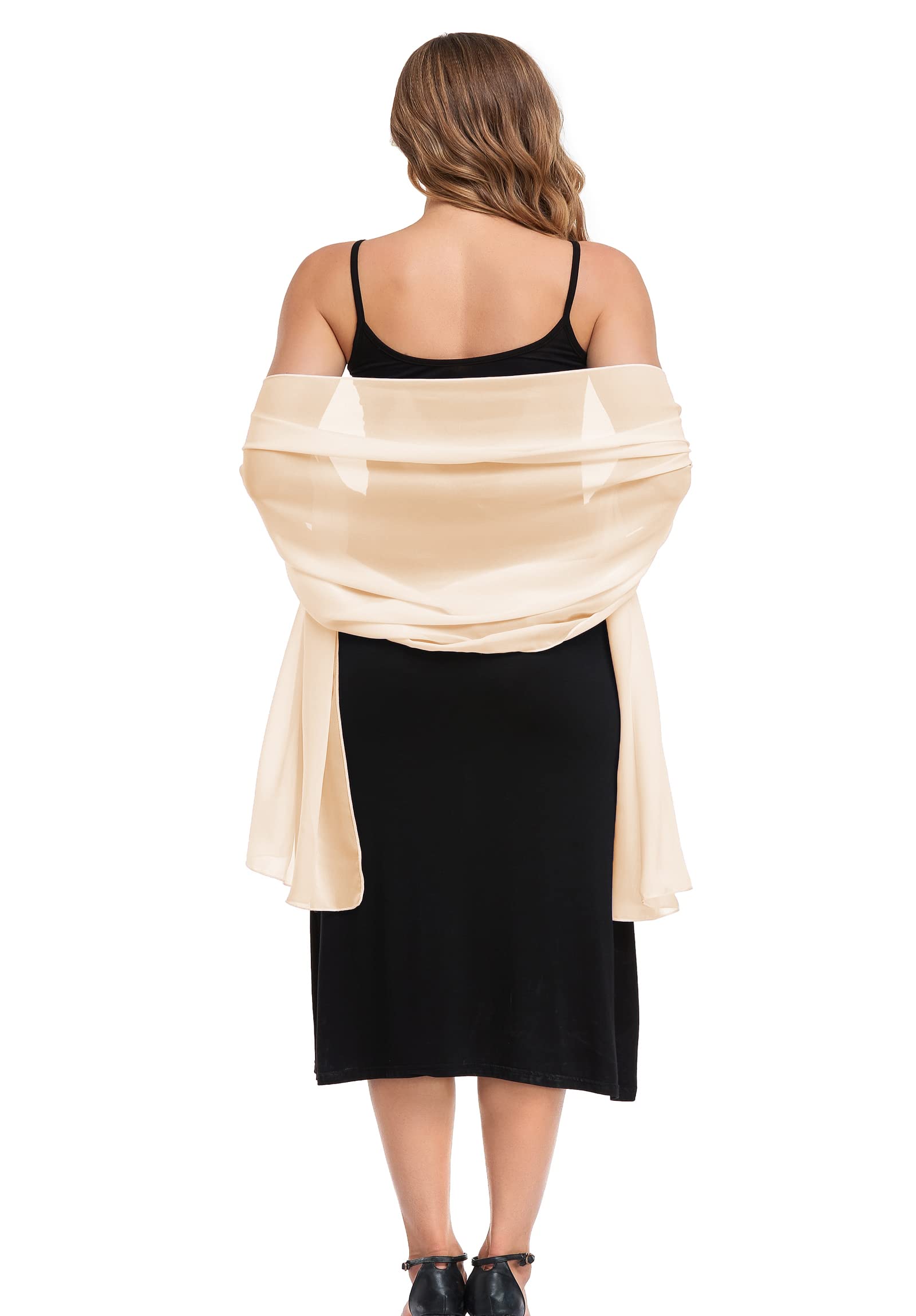 Elegant Sheer Chiffon Shawl Wrap for Women - Soft Silky Bridal Scarf for Wedding, Evening Dresses & Special Occasions