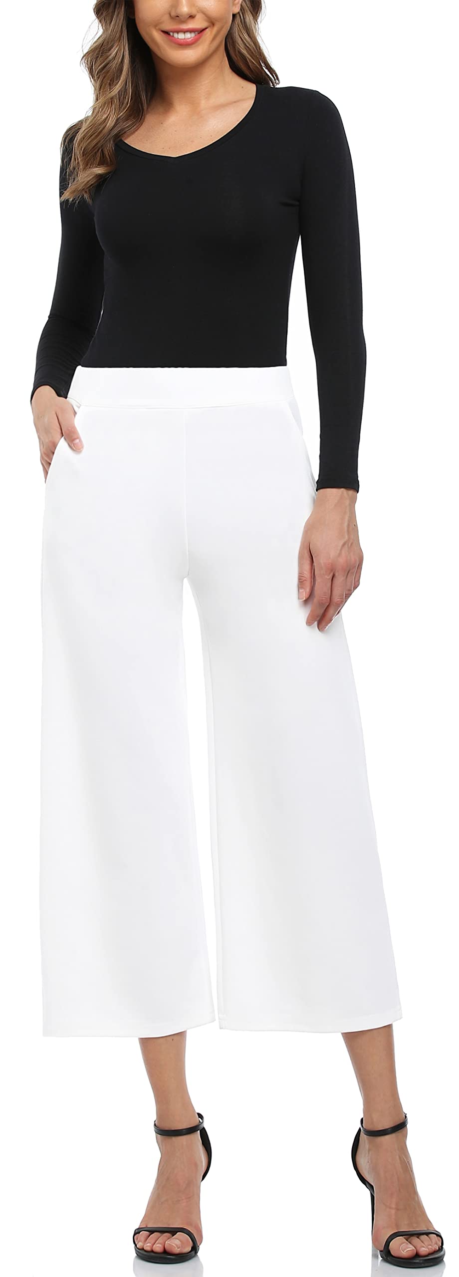 **MISS MOLY Women's Wide Leg Palazzo Pants - Business Casual Cropped Capris for Office & Travel**    (场景补充: Perfect for Work, Vacation, and Everyday Comfort)