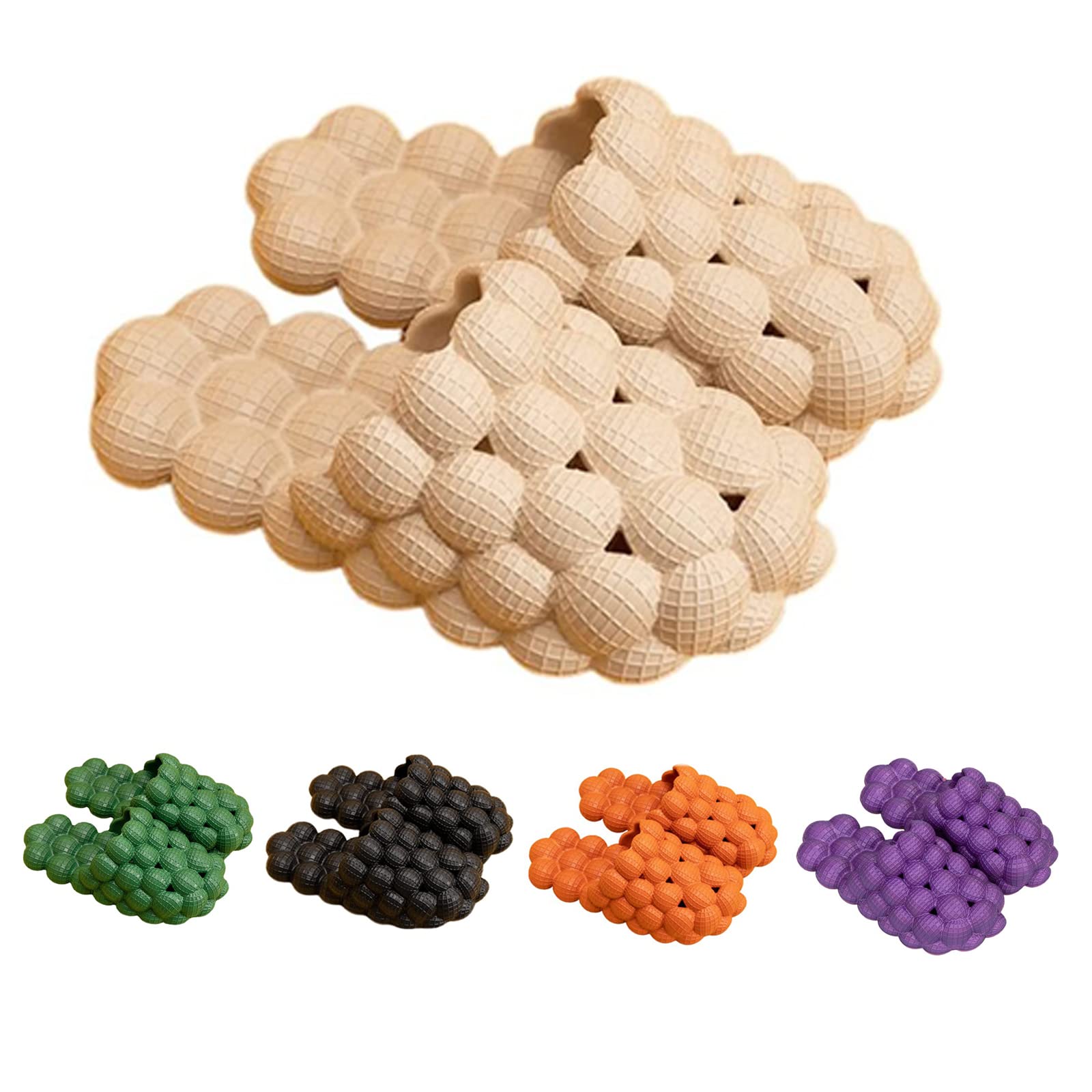 Comfortable Lychee Bubble Slippers for Women & Men - Massage Spa Slides with Non-Slip Sole - Funny Fruit Sandals for Home, Beach, and Relaxation