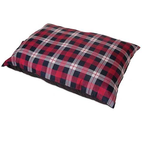 Aspen Pet Large Plaid Pillow Dog Bed - Orthopedic Support for Large Dogs - Perfect for Living Room, Bedroom & Kennel Use