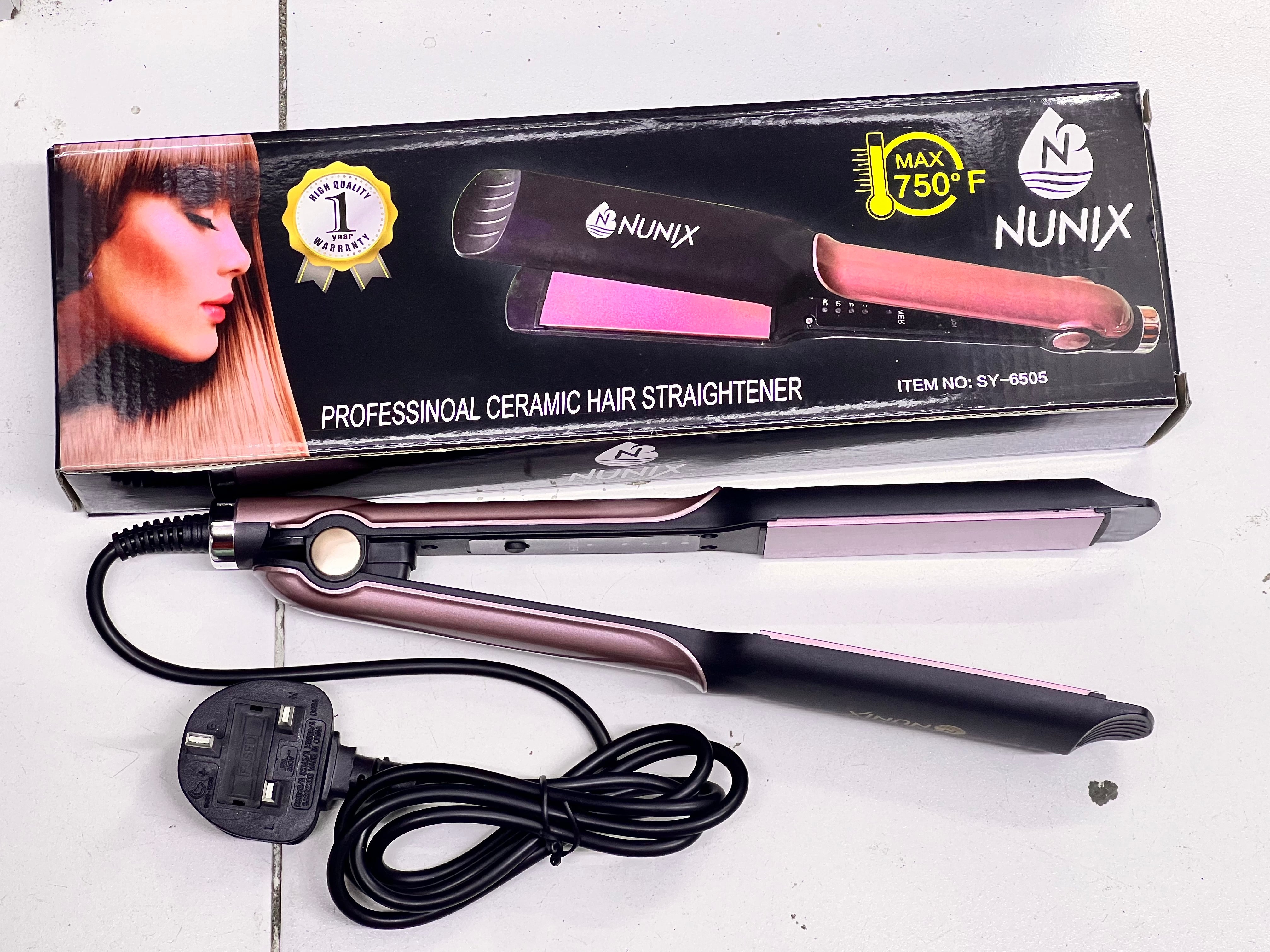 Nunix Professional Hair Straightener Flat Iron for Smooth & Shiny Hair - Perfect for Home Use, Salon Styling & Travel