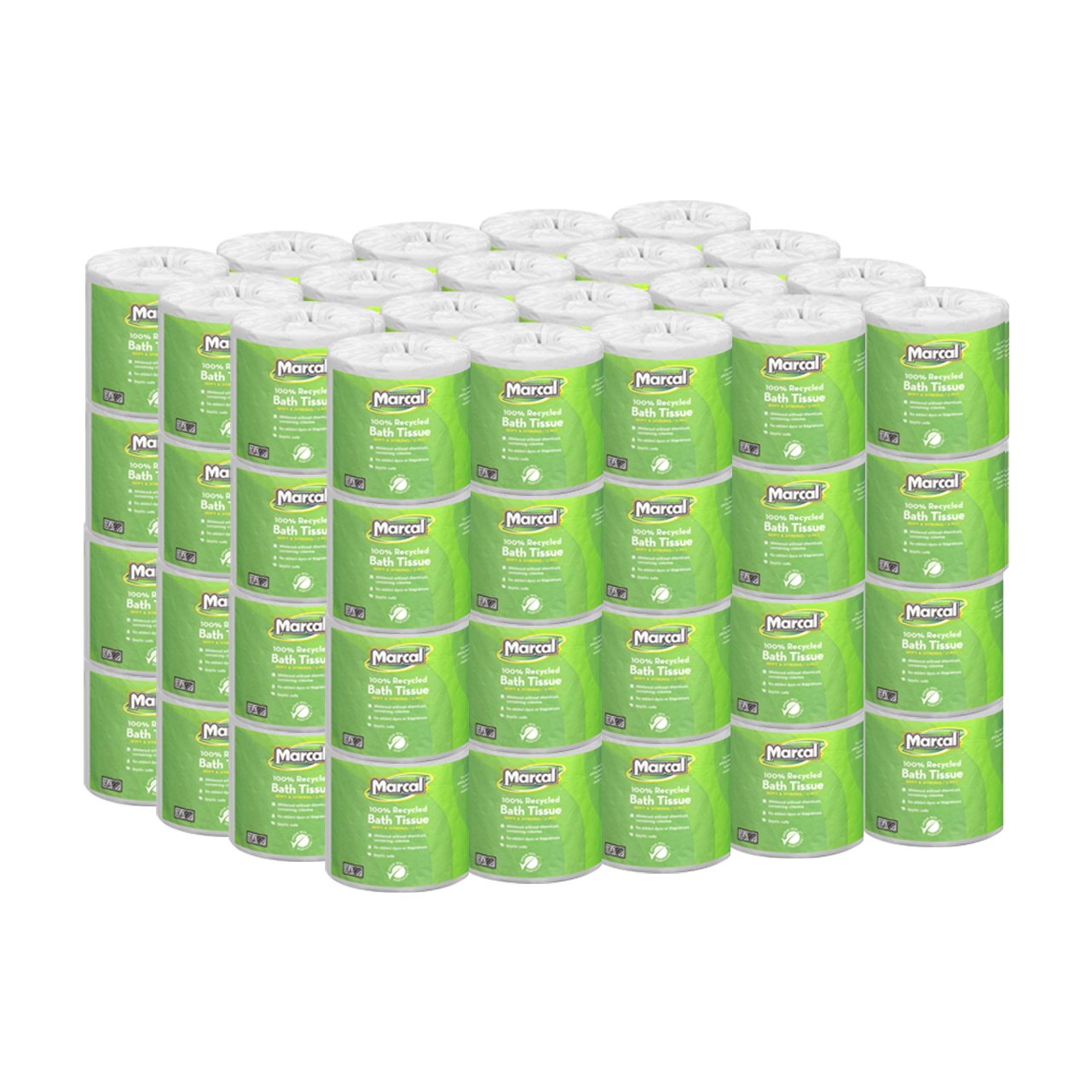 Marcal 100% Recycled Toilet Paper - 2 Ply White Bath Tissue, 504 Sheets Per Roll, 80 Rolls Per Case (Green Seal Certified) - Eco-Friendly for Home, Office & Commercial Use