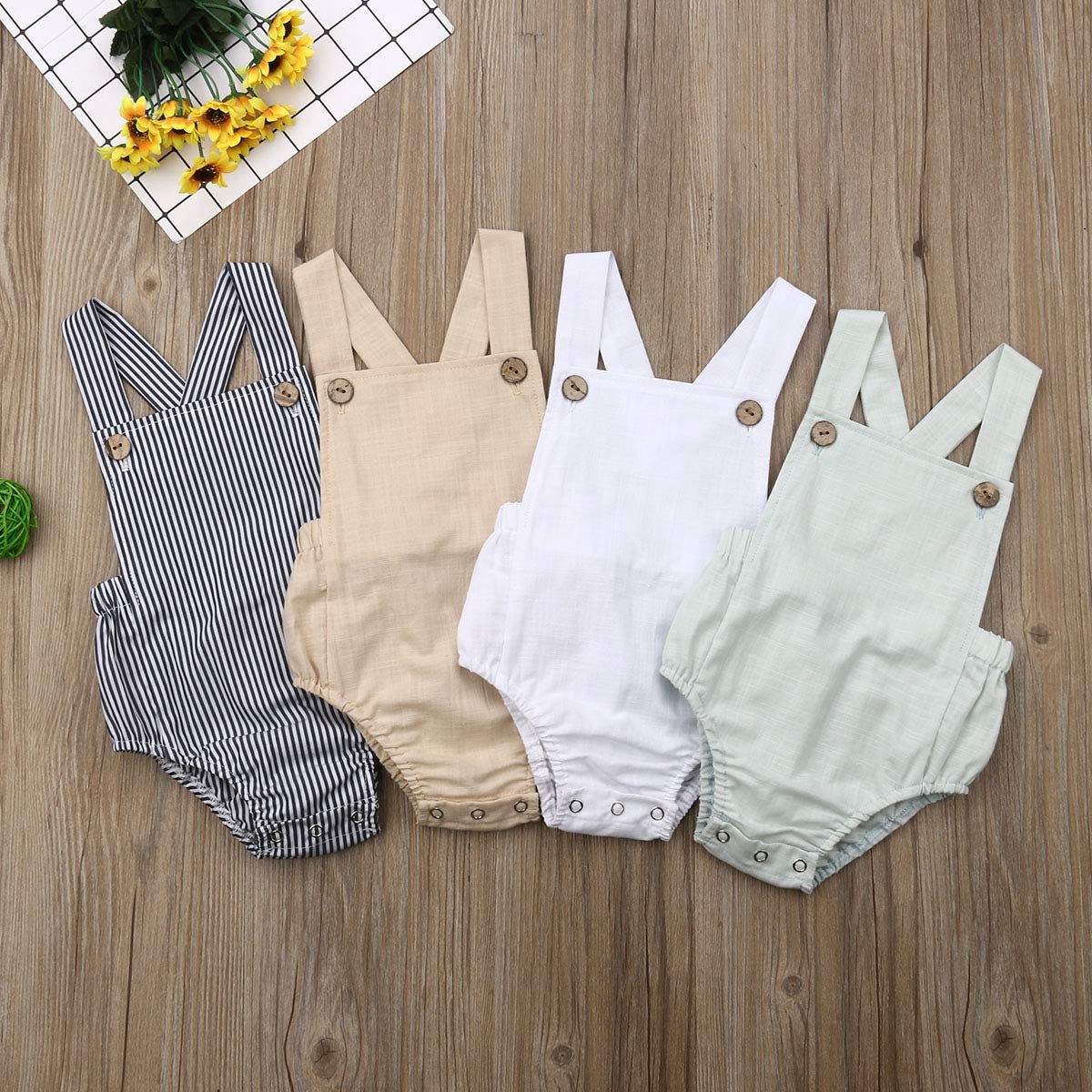 Organic Baby Romper - Floral Sleeveless Bodysuit for Newborn Girls & Boys | Soft One-Piece Jumpsuit for Summer, Playtime & Photo Shoots