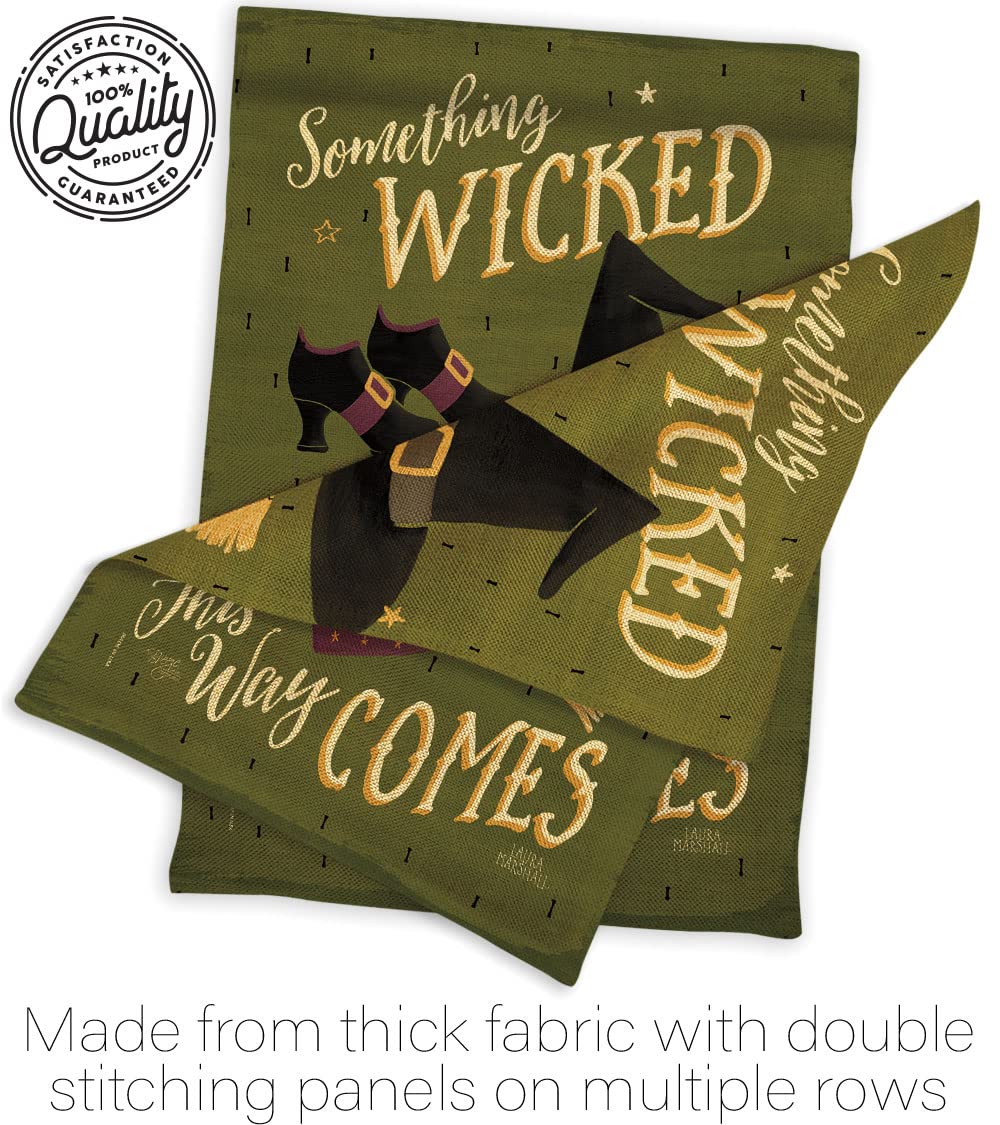 Halloween Garden Flag Set - Witch, Black Cat & Pumpkin Decor for Fall