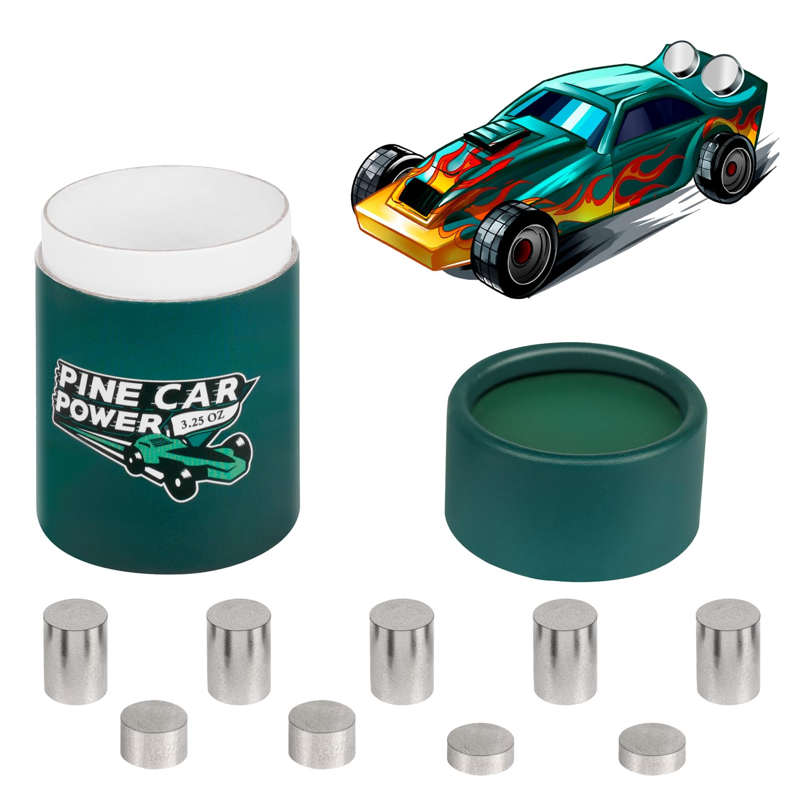 Pinewood Derby Weights - 3.25oz Tungsten Weight Kit with 3 Sizes of Adjustable Cylinders for Pinewood Race Cars | Perfect for Boy Scouts, Cub Scouts & Derby Racing Competitions