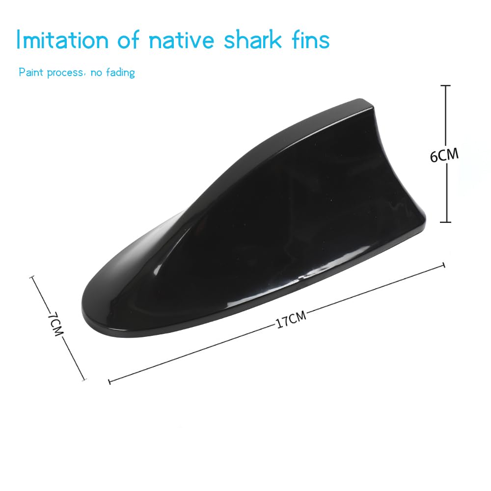 Universal Black Car Shark Fin Antenna - Enhanced AM/FM Radio Signal Roof Aerial Cover for Car, SUV, Truck - Perfect for Outdoor Adventures and City Driving