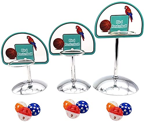 Colorful Parrot Training Toys Set with Screwed Base - Interactive Bird Basketball Stacking Rings, Chewable Foraging Ball & Play Gym Activity Toys for Cockatiels, Parakeets, Macaws | Cage Entertainment & Mental Stimulation for Pet Birds