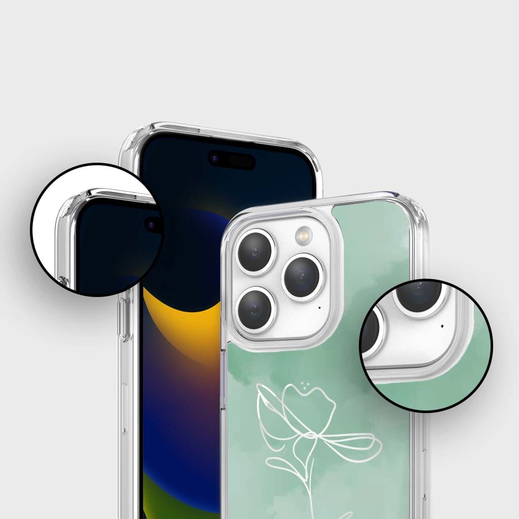 iPhone 15 Pro Max Case with MagSafe - Green Flower Design | Slim Protective Cover for Wireless Charging | Perfect for Work, Travel & Everyday Use