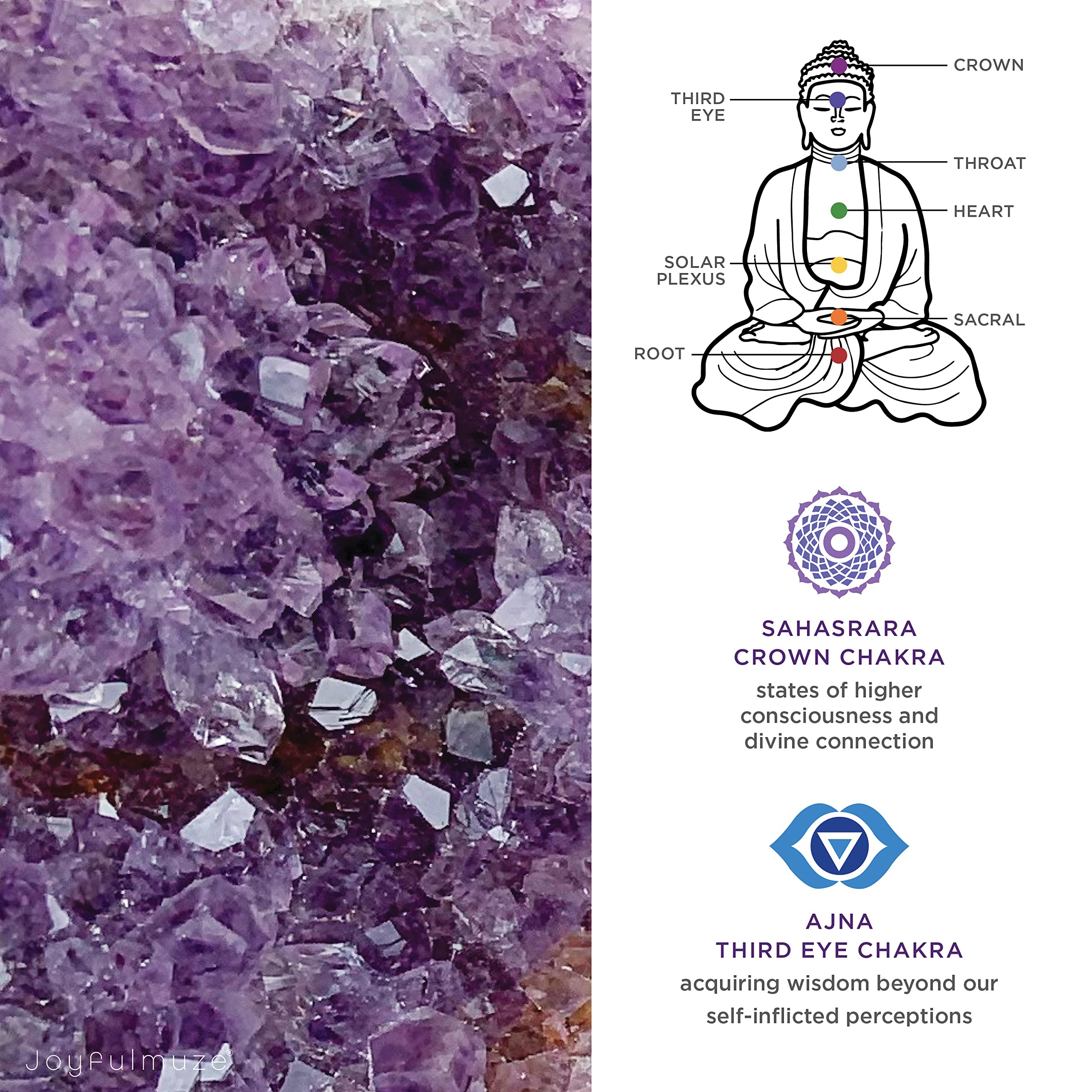 Handmade Stretch Bracelets with Natural Gemstones - Amethyst, Citrine, Rose Quartz, Crystal Quartz, Moonstone, Peridot & Tiger Eye | Adjustable Beaded Bracelet for Women & Men | Perfect for Yoga, Meditation, Gifts & Everyday Wear (Dark + Light Amethyst)